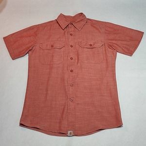 Carhartt Men's Short Sleeve Shirt Rust Color LS231 RDO Pocket Button S Button F